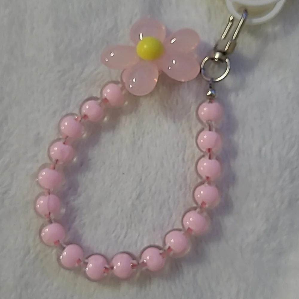 3D Bear Ear Hang Phone Chain Lanyard Clear Soft Case for iPhone 11 Pro Max Pink